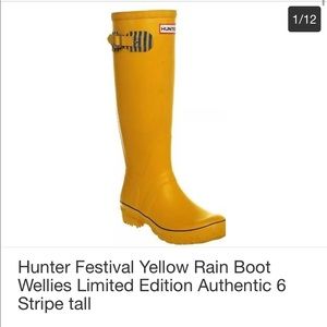 Yellow limited edition Hunter rain boot